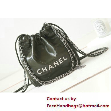 Chanel Shiny Calfskin & Silver-Tone Metal CHANEL 22 Mini Handbag AS3980 Dark Green Chanel Shiny Calfskin & Silver-Tone Metal CHANEL 22 Mini Handbag AS3980 Dark Green